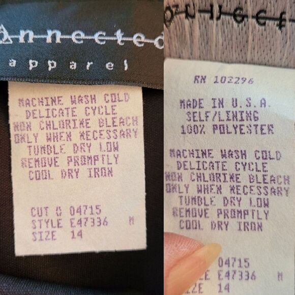 Vtg Skirt Botanical Tropical Floral High Low Ruffle Hem Trumpet Midi Black Sz L - Picture 2 of 9